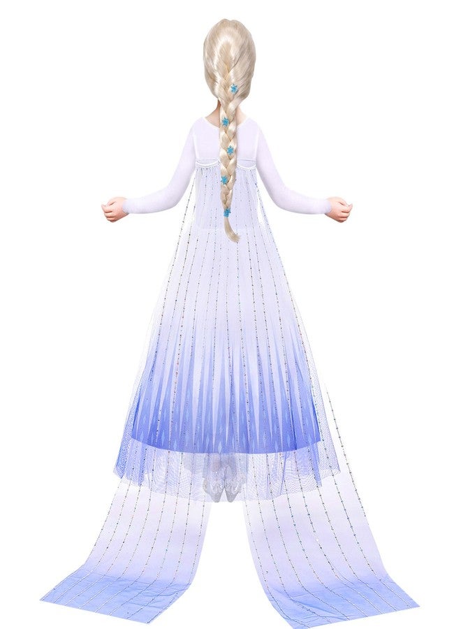 G.C Princess Dress Costume for Girls Toddler Princess Dress Up Clothes With Cape Crown Wig Gloves Wand Necklace Accessories Toys Halloween Cosplay Birthday Party Favors for Girls Aged 3 4 5 6-10 - Image 3